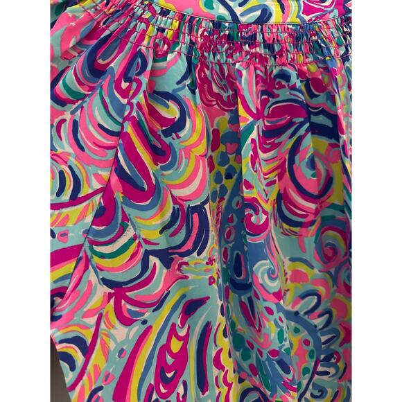 Lilly Pulitzer Silk Elsa Top Psychedelic Sunshine Unicorn Size Small - Picture 10 of 10
